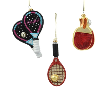 Decoris kerstornament glas racket 11.2cm