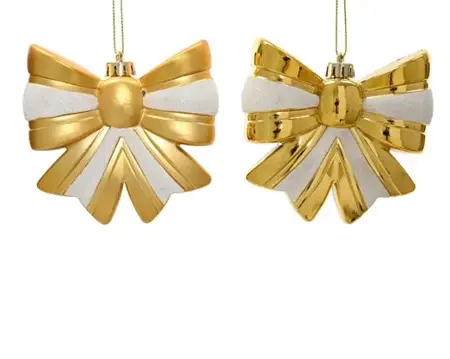 Decoris plastic strik wit/goud - assortiment