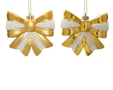 Decoris plastic strik wit/goud - assortiment