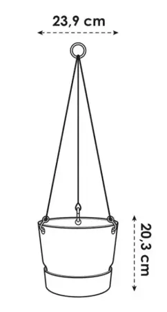 Elho Hangschaal Greenville Ø24cm - Black - afbeelding 4