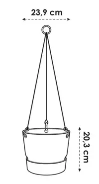 Elho Hangschaal Greenville Ø24cm - Black - afbeelding 4