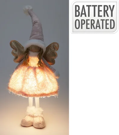 Engelmeisje M LED 50cm roze - afbeelding 1