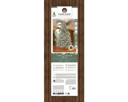 Everlands kunstkerstboom Allison 180cm groen/wit/warm wit - afbeelding 6
