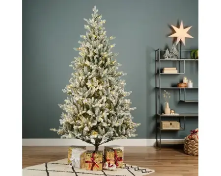 Everlands kunstkerstboom Allison 210cm groen/wit/warm wit - afbeelding 4
