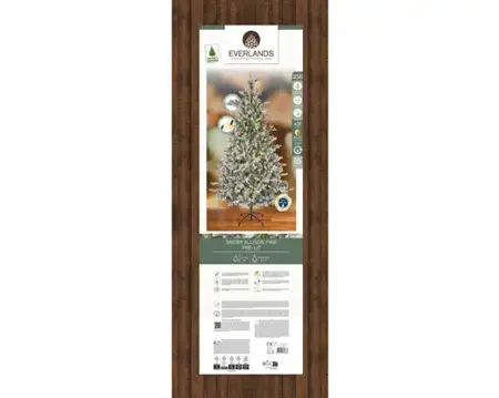 Everlands kunstkerstboom Allison 210cm groen/wit/warm wit - afbeelding 6