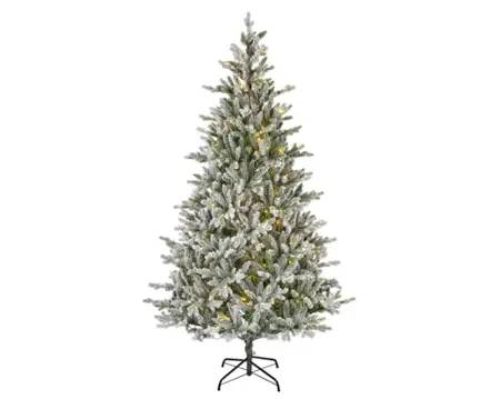 Everlands kunstkerstboom Allison 240cm groen/wit/warm wit - afbeelding 1
