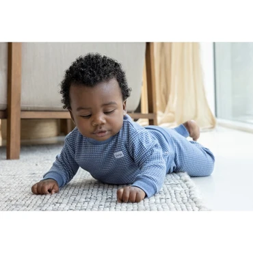 Feetje Wafelpyjama | blue melange | maat 56 - afbeelding 3