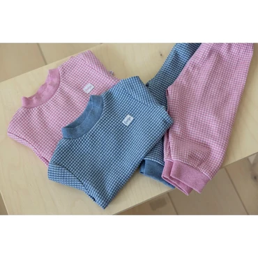 Feetje Wafelpyjama | blue melange | maat 62 - afbeelding 2