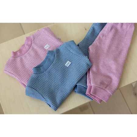 Feetje Wafelpyjama | blue melange | maat 68 - afbeelding 2
