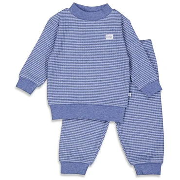 Feetje Wafelpyjama | blue melange | maat 86