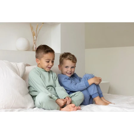 Feetje Wafelpyjama | blue melange | maat 92 - afbeelding 6