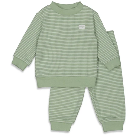 Feetje Wafelpyjama | groen melange | maat 68 - afbeelding 1