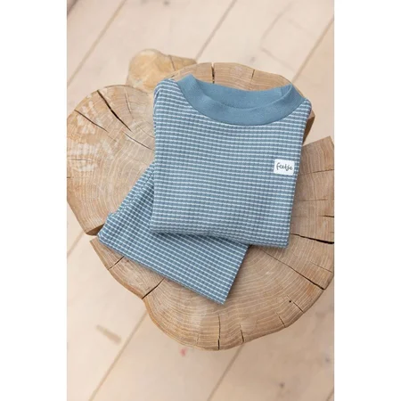 Feetje wafelpyjama | ijs blauw | maat 110 - afbeelding 2