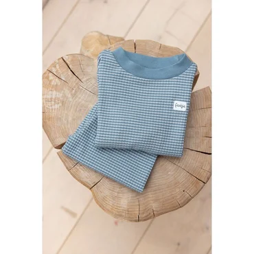Feetje wafelpyjama | ijs blauw | maat 92 - afbeelding 2