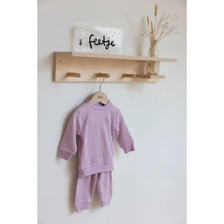 Feetje wafelpyjama | lila | maat 104 - afbeelding 2