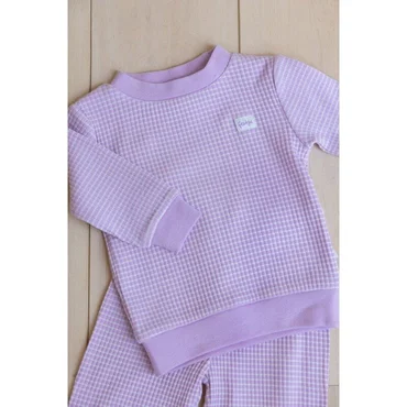 Feetje wafelpyjama | lila | maat 104 - afbeelding 3
