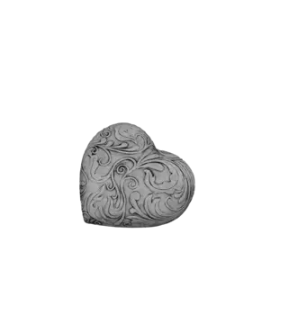 Gedenkbeeld hart bewerkt 20x18x9cm