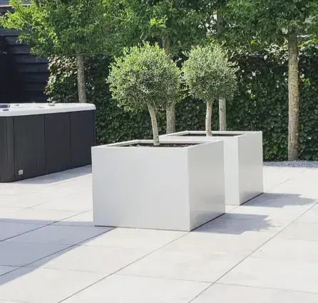 GLM plantenbak Casablanca met bodem Wit 60x60x60cm