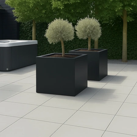 GLM plantenbak Casablanca met bodem Zwart 60x60x60cm