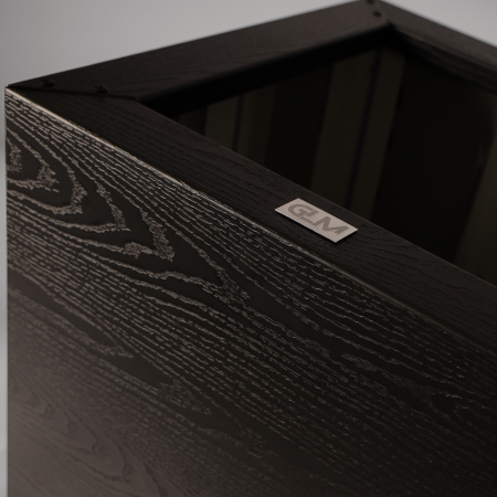 GLM Plantenbak Houtlook met bodem Zwart 100x100x40cm - afbeelding 2