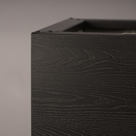 GLM Plantenbak Houtlook met bodem Zwart 100x100x40cm - afbeelding 4