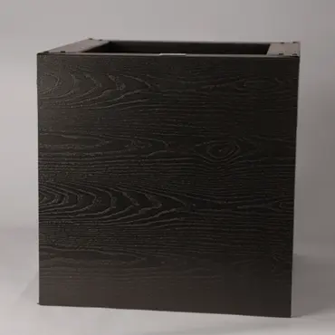 GLM Plantenbak Houtlook zonder bodem 100x100x40cm Zwart - afbeelding 3