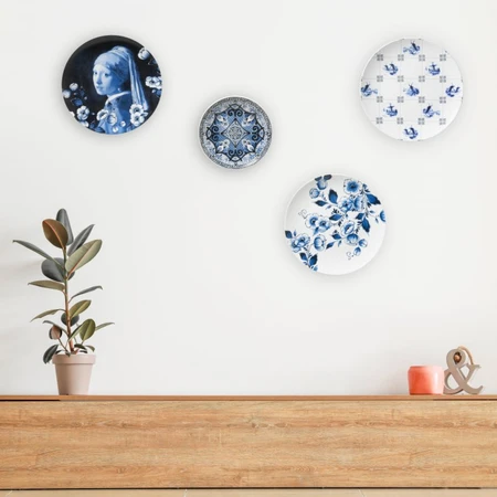 Heinen Delfts Blauw - Wandbord Vermeer d26.5cm - afbeelding 2