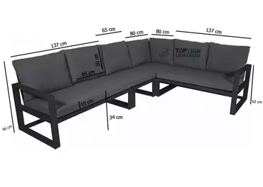 Hoek Loungebank Pina Colada Negro