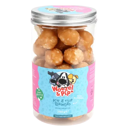 Hondensnack kippenballen+rijst pot 360g