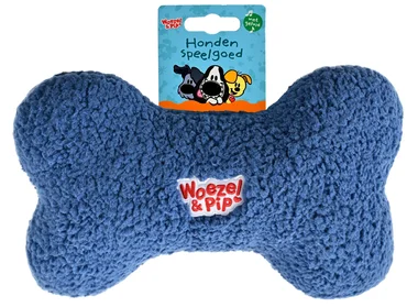 Hondenspeelgoed bot pluche+piep 30cm blauw