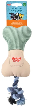 Hondenspeelgoed snackbot+touw+piep 20cm groen
