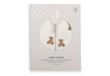 Jollein Hydrofiele Doek Large 115x115cm Mini Teddy Bear (2pack) verpakking