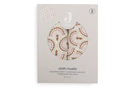 Jollein Hydrofiele Doek Large 115x115cm Soft Plumes (2pack) verpakking