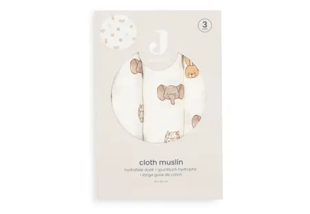 Jollein Hydrofiele Doek Small 70x70cm Jollies (3pack) verpakking