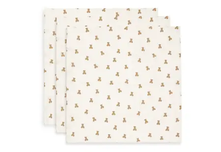 Jollein Hydrofiele Doek Small 70x70cm Mini Teddy Bear (3pack)