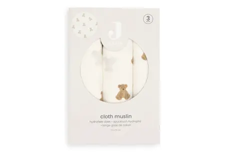 Jollein Hydrofiele Doek Small 70x70cm Mini Teddy Bear (3pack) verpakking