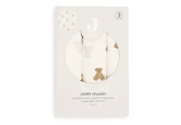 Jollein Hydrofiele Doek Small 70x70cm Mini Teddy Bear (3pack) verpakking