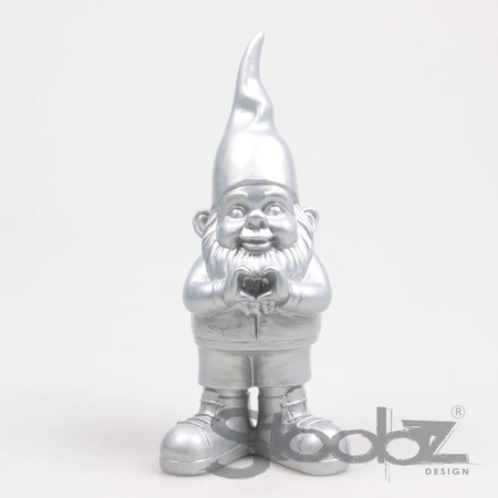 Kabouter hart 10x13x29.5cm zilver - afbeelding 1