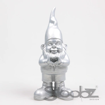 Kabouter hart 10x13x29.5cm zilver - afbeelding 1