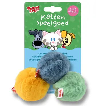 Kattenspeelgoed speelbal+catnip 5cm 3st