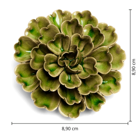 Keramiek Wandbloem Avocado Green Petunia afmetingen