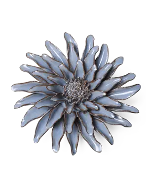Keramiek Wandbloem Blue Grey Gerbera Daisy - afbeelding 1