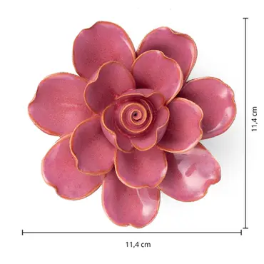 Keramiek Wandbloem Blush Pink Tahitian Gardenia - afbeelding 4