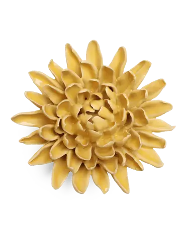 Keramiek Wandbloem Buttercup Yellow Chrysanthemum - afbeelding 1