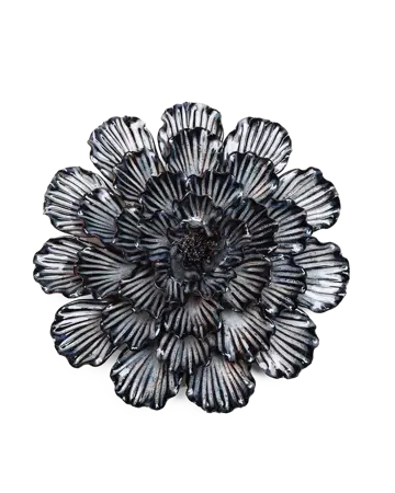 Keramiek Wandbloem Donkerblauwe Dahlia - afbeelding 1