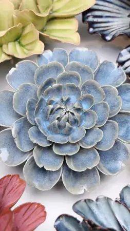 Keramiek Wandbloem Fancy Blue Fiesta Marigold - afbeelding 3