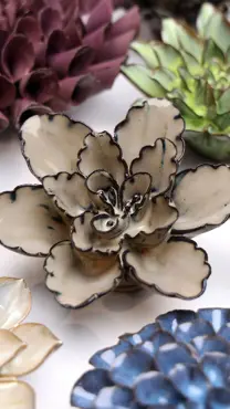 Keramiek Wandbloem Latte Empress Lotus - afbeelding 3