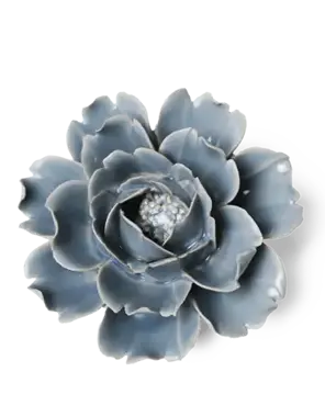 Keramiek Wandbloem Pastel Blauwe Roos