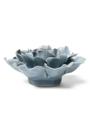 Keramiek Wandbloem Pastel Blauwe Roos - afbeelding 2