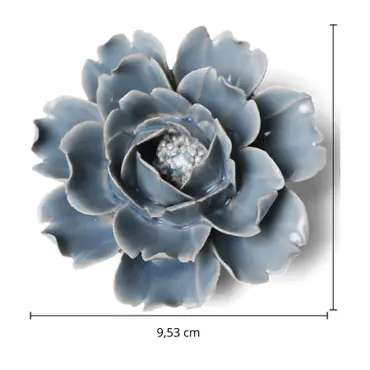 Keramiek Wandbloem Pastel Blue Rose - afbeelding 4